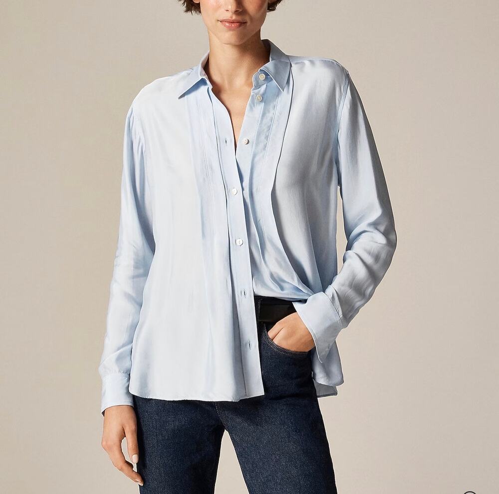 J.Crew Jules Classic Fit Shirt Gentle Sea Blue Size 14 NWT
